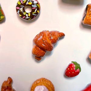 Mini Croissant magnet - handmade realistic food themed magnets