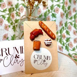 Mini Breakfast Pastries magnet set - handmade realistic food themed magnets