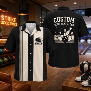 Personalized Bowling Shirt, Custom Team Name Bowling Jersey, Retro Bowling League Shirt, Adult & Youth Matching Shirt