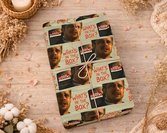 Funny Meme Wrapping Paper What’s In The Box Quote, Humor Gift Wrap for Birthdays, Gag Gift Paper for Friends, Pop Culture Wrap