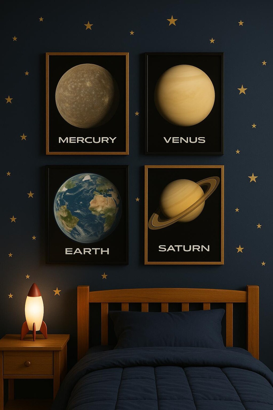 Solar System Planets Digital Print Set – 8 Astronomy Wall Art Images ...