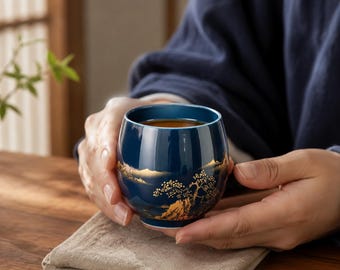 Vintage Japanische Blau Phoenix Teetasse und Untertasse Blau und Weiß Porzellan Vintage Teeparty Vintage Geschirr Japanische Keramik EINE Teetasse (WEAR)
