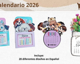 Calendarios Armables 2026 en Español 20 Diseños Únicos para Imprimir