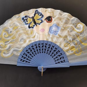 Wooden fan/Spanish fan/Hand-painted fan/Flamenco fan/Hand fan/Ventaglio My doll collection. Maggie