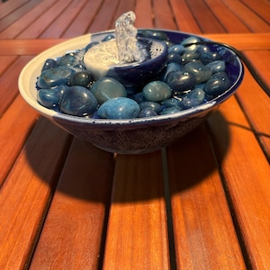 Handmade Ceramic Fountain Blue/White