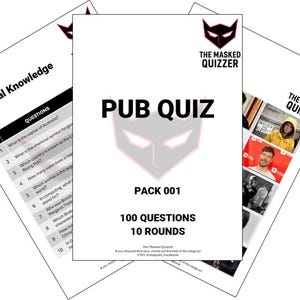 Quiz di cultura generale da 100 domande / Serata di quiz da pub stampabile / Download immediato