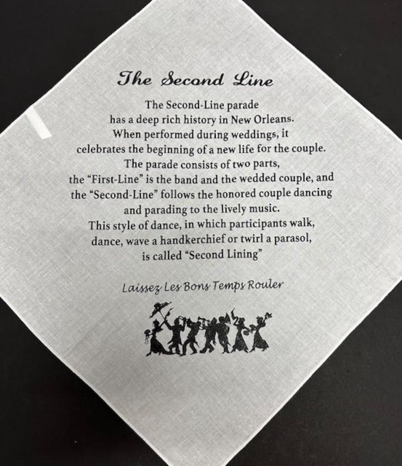 Second Line History Second Line History Wedding Handkerchiefs (by the Dozen) - Etsy