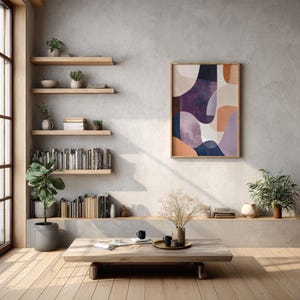 Mauve Mirage – Modern Abstract Wall Art Print, Soft Geometric Shapes, Muted Mauve & Earth Tones, Minimalist Aesthetic Decor