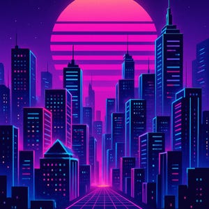 Vaporwave Art City