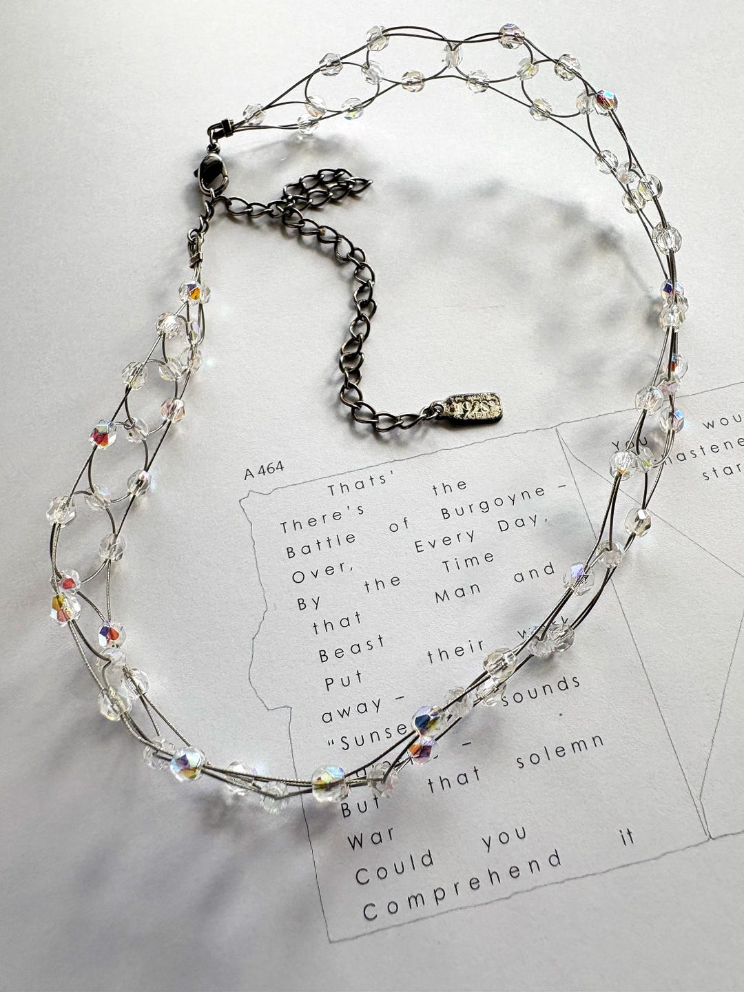 Chokers Subtle Vintage 1928 Beaded Iridescent Subtle and Dazzling Beaded Choker ...