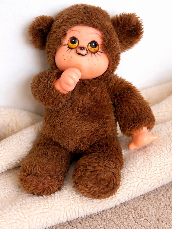 Vintage 1974 Monchhichi Plush Toy – Sekiguchi Thumb-sucking Monkey