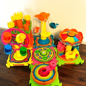 Tree Tots Family Amusement Park Vintage 1976 Kenner General Mills Toy - Vintage Toy - 1970&#39;s 6 Piece Gently Loved Amusement Park with Box