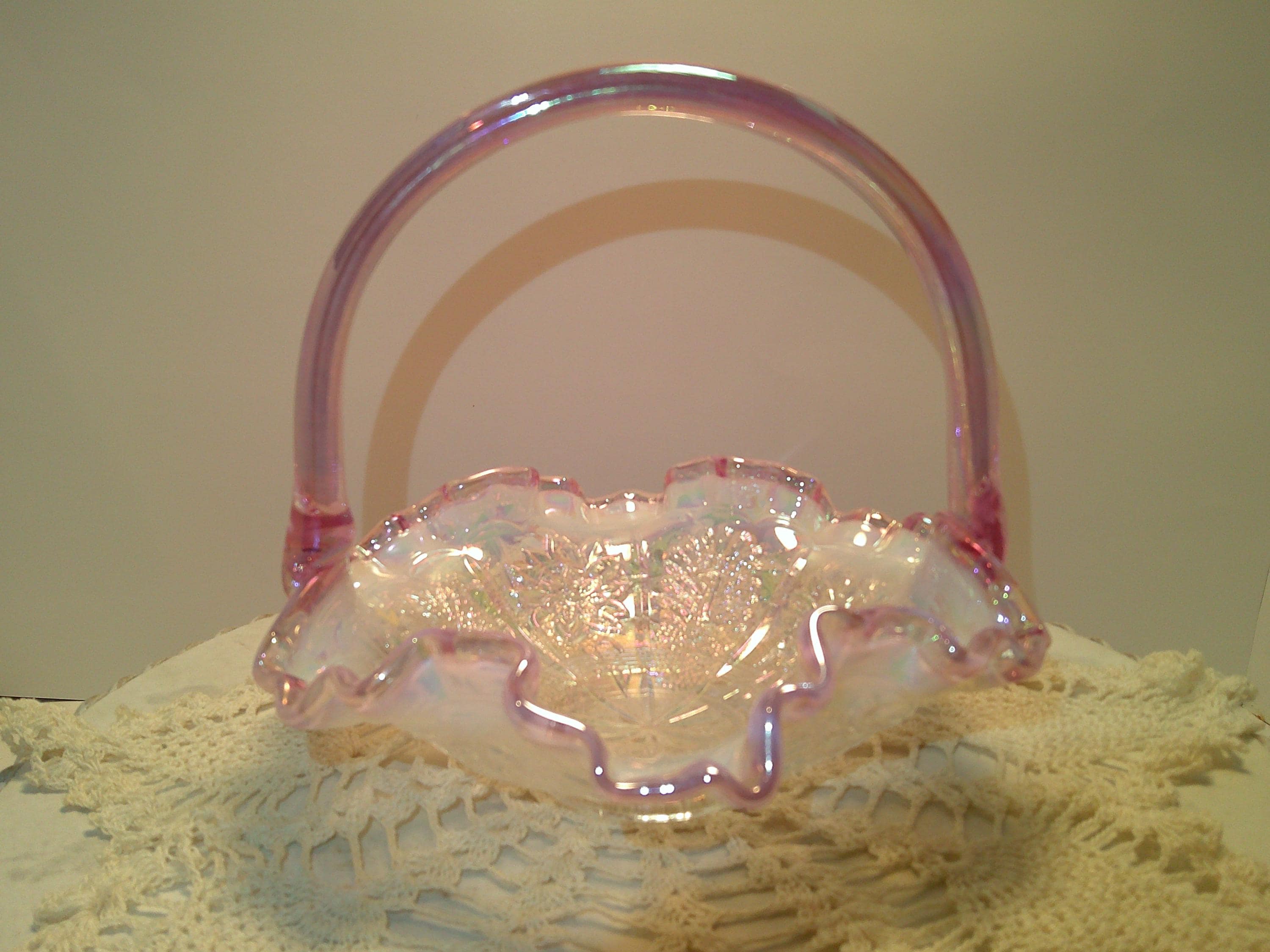 Fenton Pink Basket - Etsy