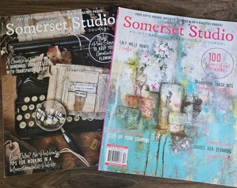 Lot of 2 Somerset Studio Magazines--Mixed Media Art Instruction