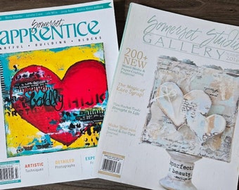 Lot of 2 Somerset Studio Magazines--Somerset Apprentice and Somerset Studio Gallery--Mixed Media Art Instruction