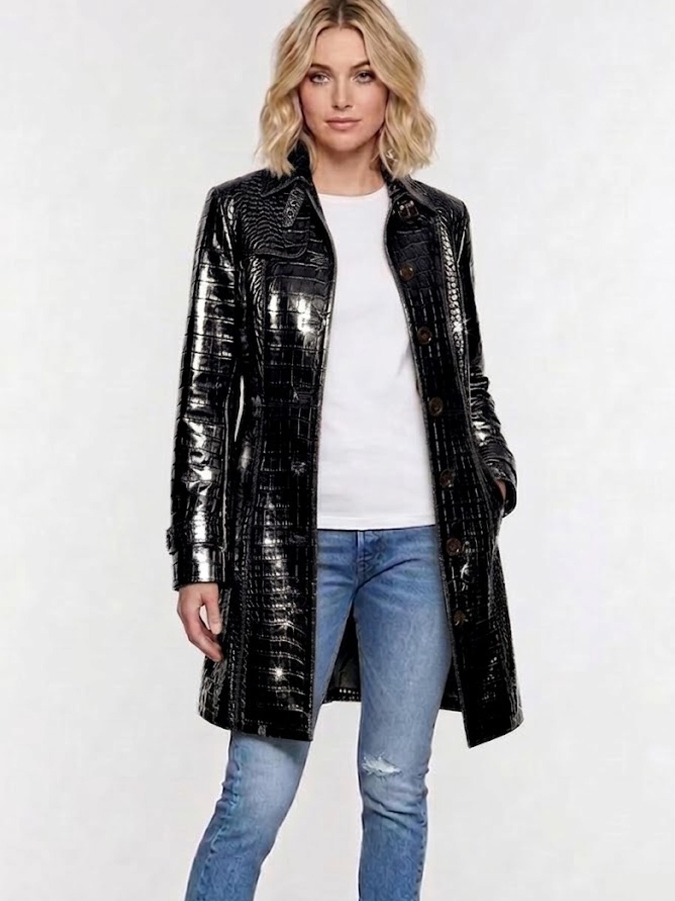 Crocodile leather trench coat - Etsy 日本