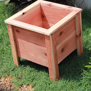 Redwood flower planter box