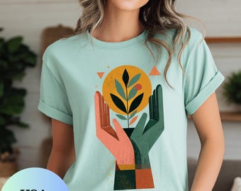 Camiseta para Professora Montessori, Camiseta Mentalidade de Crescimento, Camiseta Mãos que Ajudam, Presente para Educadora, Camiseta para Professora de Educação Infantil, Camiseta Educação Mindfulness