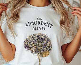 Camiseta com a filosofia Montessori, camiseta para professores com a mente absorvente, presente para educadores da primeira infância, camiseta de aprendizado consciente, camiseta para professores de pré-escola