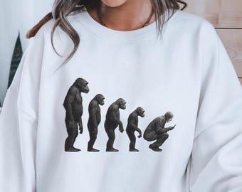 Camiseta "Evolução do Smartphone", Camiseta "Vício em Tecnologia", Camiseta "Zumbi do Celular" Divertida, Presente Humorístico sobre Tempo de Tela, Roupa Paródia do Homem Moderno