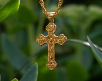 Collier orthodoxe antiochien | Croix de baptême et cadeau de baptême | Fabriqué artisanalement au Royaume-Uni | Argent 925