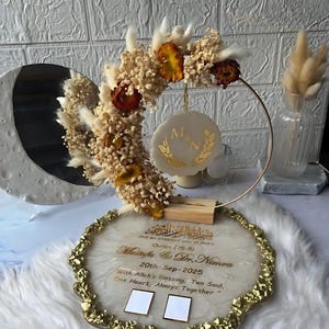 Islamische Eheringablage, Nikah-Zeremonie-Dekoration aus Harz, personalisierter Koranvers, individuelles muslimisches Geschenk Bild 14