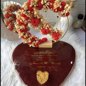 Islamische Eheringablage, Nikah-Zeremonie-Dekoration aus Harz, personalisierter Koranvers, individuelles muslimisches Geschenk Bild 8