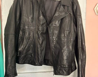 Men's Vintage Ben Sherman Genuine Leather Motorcycle Jacket Medium
