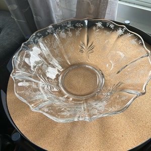 Vintage Fostoria Chintz Etched Roses Baroque Shape