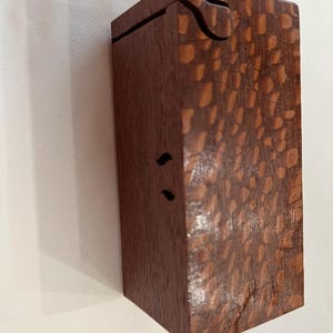 Handcrafted 4 Piece Leopardwood Mini Puzzle Box with secret inner compartment