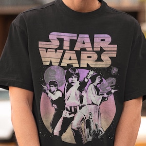 Retro Star Wars Gradient Shirt -Luke Skywalker Shirt,Han Solo Shirt,Princess Leia Shirt,Leia Organa Shirt,Chewbacca,Star Wars Planet Shirt