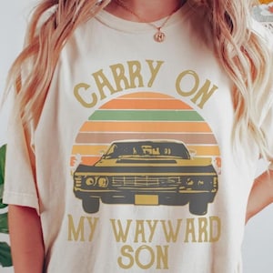 Unisex Supernatural Carry On My Wayward Son Shirt ,sam winchester shirt,winchester brothers shirt,supernatural love tee,crowley t shirt
