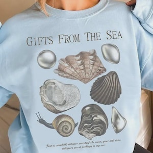 Camiseta Gifts From The Sea, camiseta retro de vida marina, camiseta de vida oceánica de los 90, camiseta de playa de verano, camiseta del océano, camiseta estética, camiseta gráfica vintage