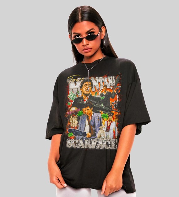 Retro Scarface Tony Montana T-Shirt Elvira Hancock Movie Tee