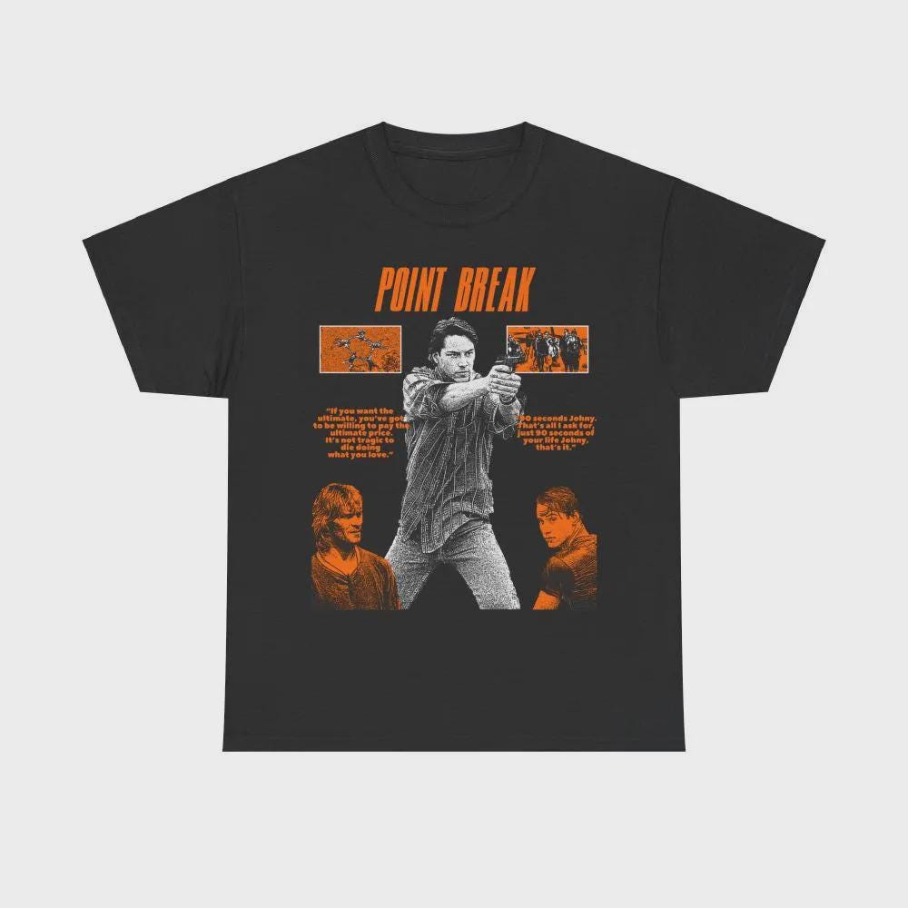 T-shirt Femme Point Break – Motif Bodhi/Johnny Utah, Neuf Avec étiquettes, Taille Medium