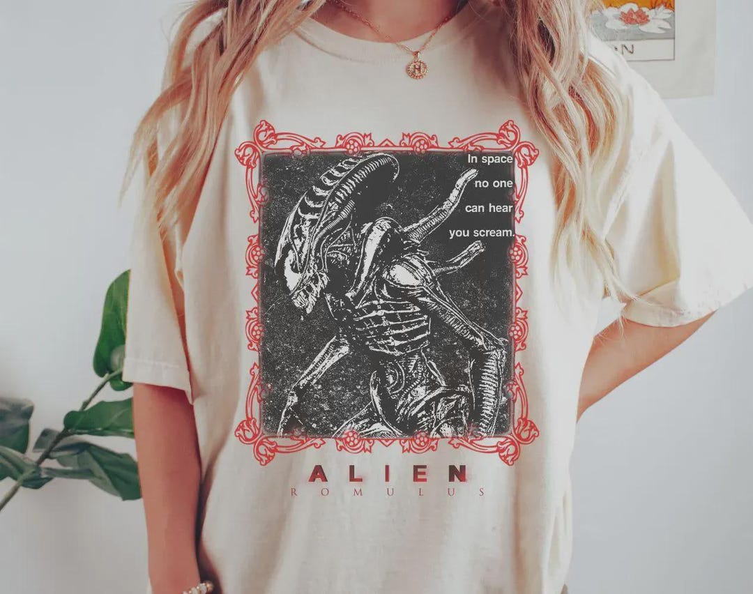 Alien Romulus Shirt, Vintage Horror Movie Tee,halloween T Shirt,scary T ...