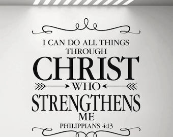 Meaningful Bible Verse Wall Decal - Self-Adhesive Vinyl, Waterproof Home Decor for Living Room and Bedroom
