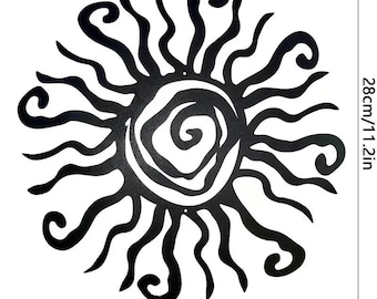 DDPNKL Wacky Sun Metal Wall Art - 18-Inch Rust-Proof Outdoor Decor for Kitchen, Bathroom, and Living Room