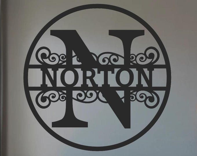 Featured listing image: 1010-PLASMA CUT STEEL-personalized monogram letter with name,hanging sign