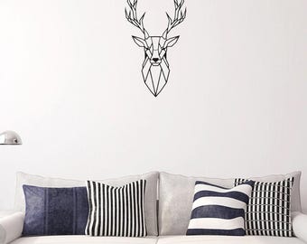 Metal Wolf and Deer Head Wall Art Decoration for Living Room and Study