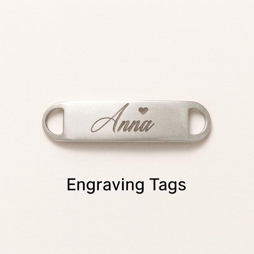 Shoes Rack Name Tag Custom Engraved Shoelace Tag – Personalized Name Plate Charm for ...