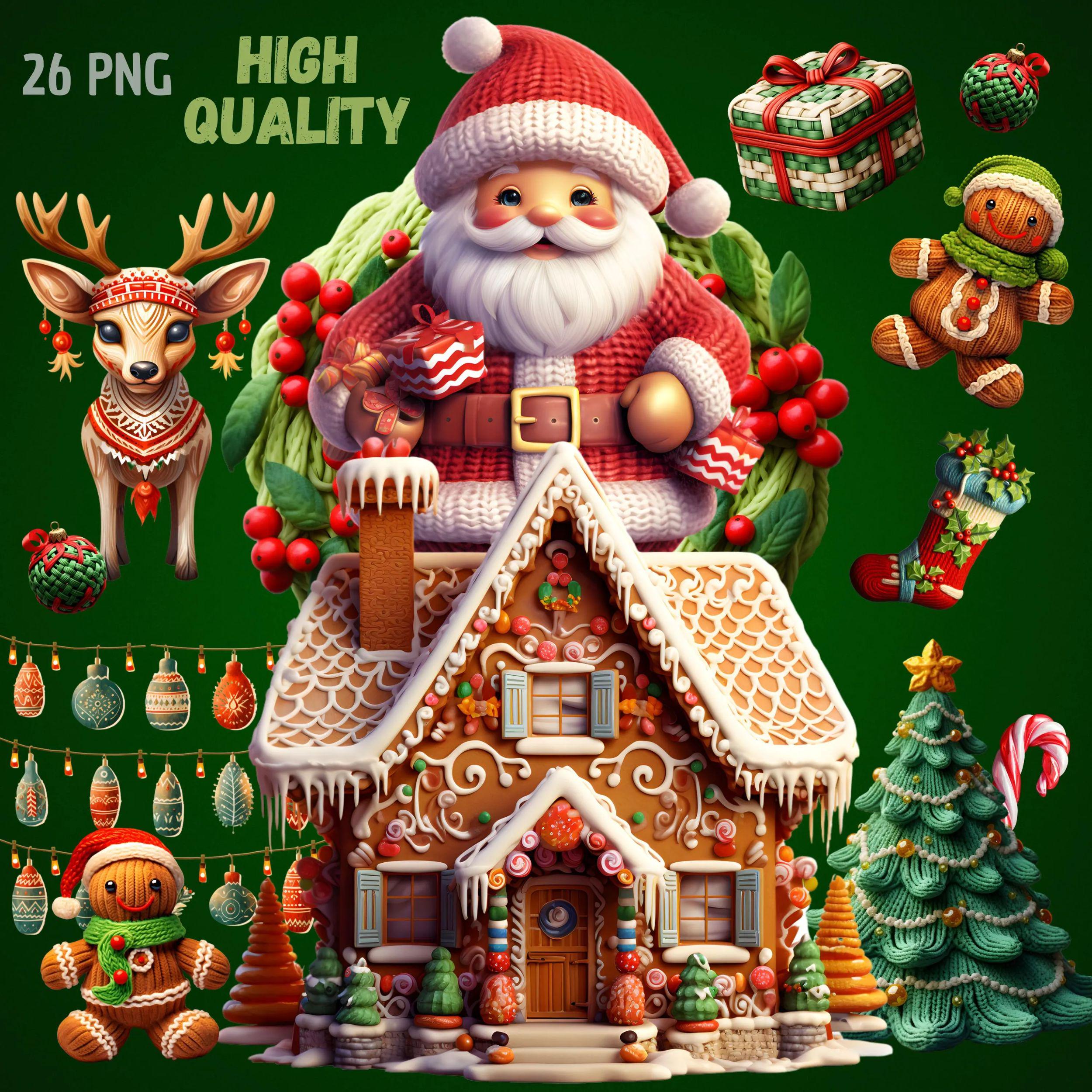 Christmas Holiday Clipart Bundle – 26 PNG Holiday Elements | Santa ...