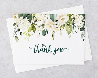 Gold Floral Thank You Cards