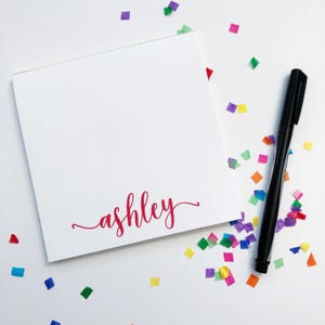 Bloc de notas personalizado con nombre caligrafiado, regalo de papelería para inauguración de casa