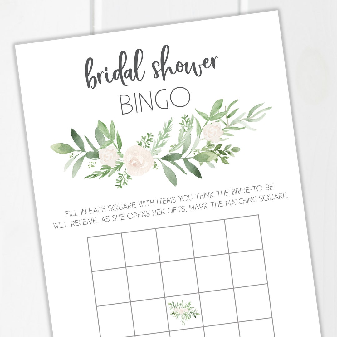 Bridal Shower Bingo Printable / Instant Download / Bridal Shower Game ...
