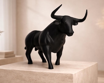 Modern Bull Statue, Minimalist Home Decor Accent, Taurus Gift Sculpture