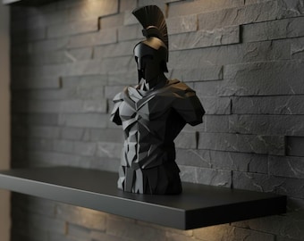 Geometrische Krieger Büste Statue, Moderne Gladiator Skulptur, Griechische Dekor Figur