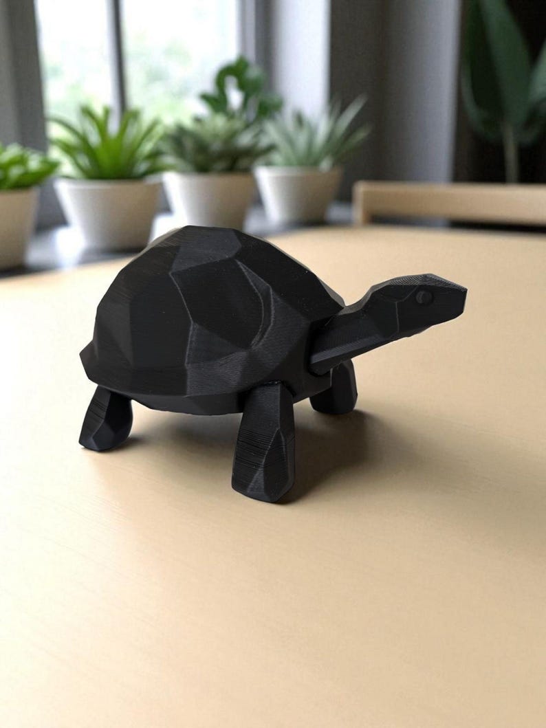Poly Turtle Low Poly Turtle Sculpture | Geometric Minimalist Animal Decor, Modern ...