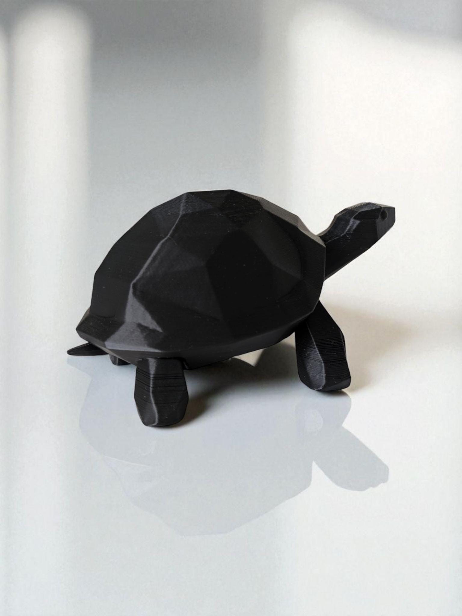 Poly Turtle Low Poly Turtle Sculpture | Geometric Minimalist Animal Decor, Modern ...