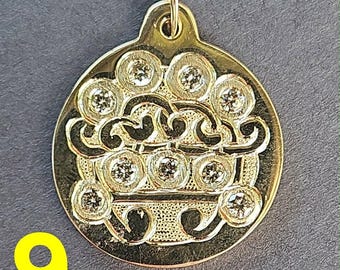 14k Solid Gold Seal Of Paimon